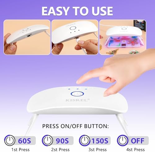 KISREL UV Resin Light, Plug-in Non-Rechargeable, 8 LED Beads Curing Lamp