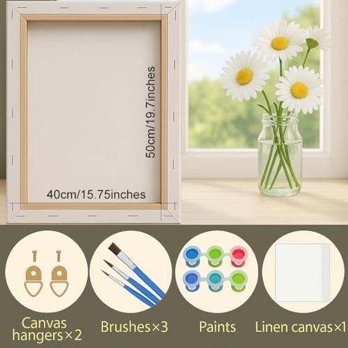Cherry Blossom Tree Paint by Numbers Kit for Adults - DIY Spring Flowers on Branches Painting on Canvas 16x20In, Framed Acrylic Paint Set,Suitable for Beginners,Floral Art for Decoration/Gifts