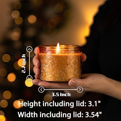 10 oz Mocha Mandala Glass Candle Jars with Bamboo Lids, 9 Pack