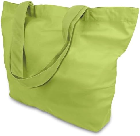 TOPDesign 1-Pack Super Strong Large 12oz Cotton Canvas Tote Bag, Reusable Grocery Shopping Cloth Bag, Fashionable Two-Tone Tote for Crafts, DIY Your Creative Designs