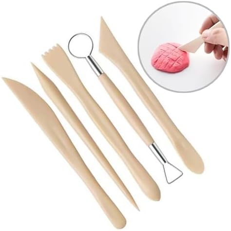 24Pcs Clay Sculpting Tool Set, Polymer Clay Kit with Ball Stylus Pens, Silicone Sculpting Brushes, Wooden Carving Tools & Smoothing Sponge, Professional Pottery Modeling Tools for Ceramic& DIY Crafts