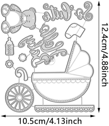 Patchwork Baby Stroller Bear Metal Cutting Dies for Card Making