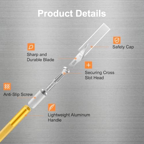 3PCS Craft Knife Hobby Knife Includes 30PCS Spare Exacto Knife Blades #11 and A Ruler, HEADLEY TOOLS Precision Exacto Knife Set Ideal for Crafting, Scrapbooking, Arts, DIY, Stencil, Carving