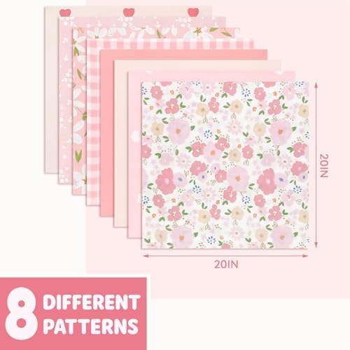 Aubliss 8pcs Fat Quarter Fabric Bundles (100% Cotton - 20'' x 20'')