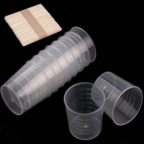 100 Pack 1oz/30ml Plastic Graduated Cups