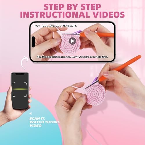 MOREJMTT Crochet Kit for Beginners, Crochet Animal Kits,Crocheting Kit for Starters with Step-by-Step Video Tutorials, Beginner Crochet Kits for Adults (2Pack Axolotl)