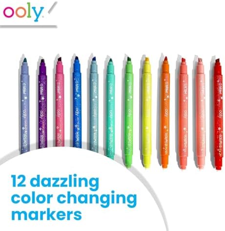 Ooly Switch-Eroo Magic Color Changing Sparkle Markers, Set of 12