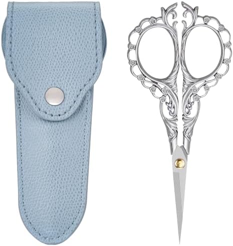 Embroidery Scissors,4.6" Sharp Tip with Premium Leather Sheath