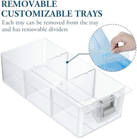 MyGift Sky Blue Craft Storage Organizer Case, 24 Compartments & 6 Drawers