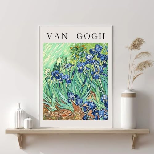 VeGuude Diamond Art Kits for Adults, Full Drill Van Gogh Irises Diamond Painting Kits for Beginners, DIY Full Rhinestone 5D Diamond dots (Gemstone Craft), Home Wall Decoration (12x16 inch)