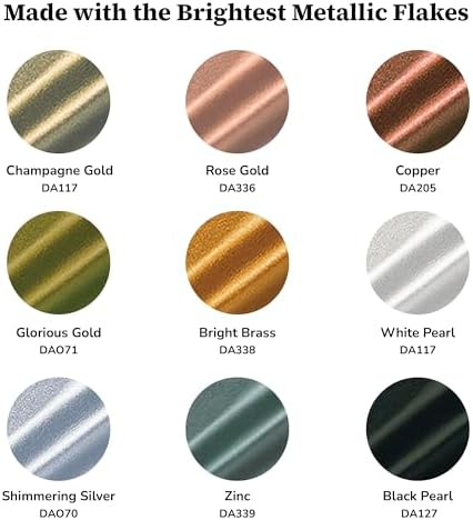 DecoArt Americana Dazzling Metallics Acrylic Paint Set – Starter Set, 9 Bottles (2 fl oz) – Craft Metallic Paints for Canvas, Wood & DIY Projects