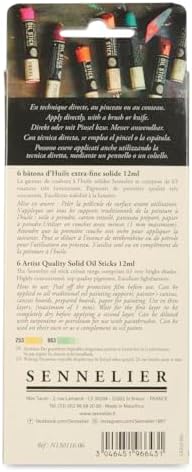 SENNELIER Mini Oil Stick Set, Tabby Cat Colors, 6 Artist Quality Sticks, 12ml