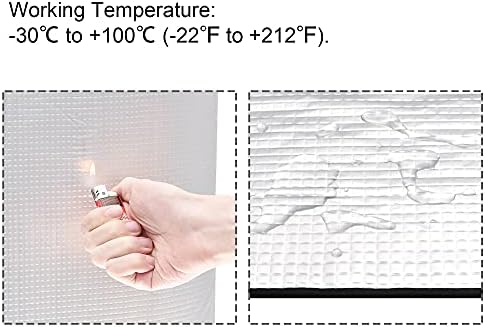 uxcell Insulation Sheet, 1mx0.5mx5mm Embossed Aluminum Foil Waterproof Heat Resistant Thermal Barrier, for Roof Wall HVAC Duct Pipe, Rubber Foam