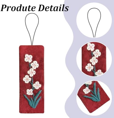 FREEBLOSS 4 Set Embroidery Bookmark Kit Flowers Embroidery Kit for Beginners with Instructions Embroidered Bookmark DIY Hand Embroidery Kit Embroidered Bookmark Kit Cross Stitch Kit