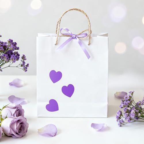 Anwyll Heart Stickers - 500Pcs 1Inch Valentines Day Heart Stickers Purple Heart Shape Sticker for Reward Classroom Self Adhesive Love Incentive Sticker for Envelope Seal Card Birthday Wedding Favors