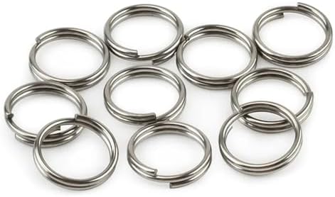10Pcs Titanium Alloy Split Key Rings, Mini Keyrings Keychain, Sliver 14mm