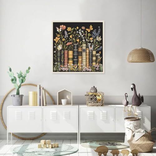 EIBEILI Adult Square Diamond Art Kit, Book Flower Diamond Painting Kit Suitable for Beginners DIY 5D Full Diamond Dot Craft Home Wall Decoration Gift 12x16 inch