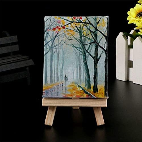 Stretched Canvases for Painting Pack of 6, 18 x 24 cm, Stretched Canvas with Display Bracket, Premium Cotton,White Blank Canvas for Acrylic