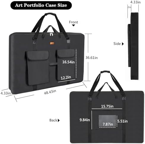 TreochtFUN Art Portfolio Bag 36 x 48 in - Waterproof Artist Carrying Case