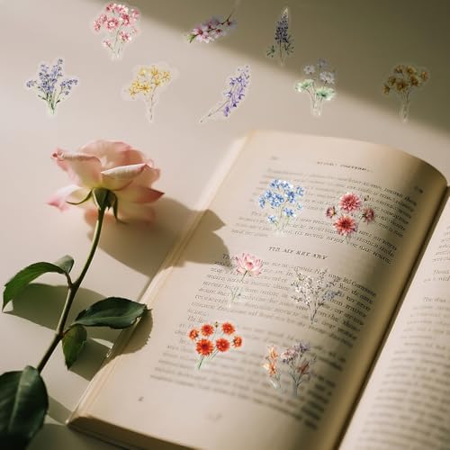 50Pcs Watercolor Flower Vinyl Stickers