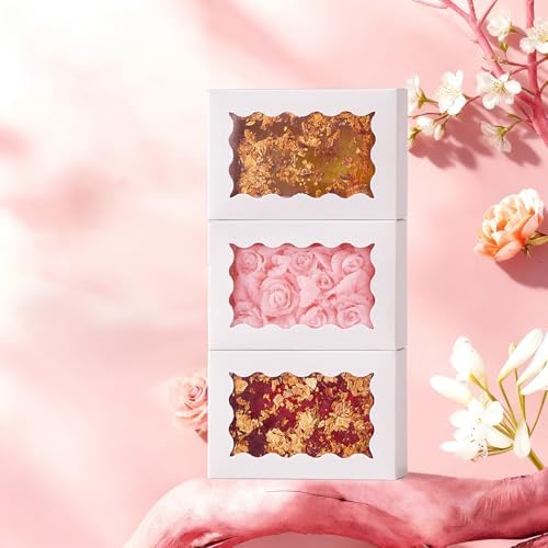 40PCS 3.5x2.36x1.2 inches Elegant White Soap Boxes with window, Homemade Soap Packaging Gift Boxes, Small Bakery Boxes for Macarons, Cookies & Candies, Wedding & Birthday Party Favors