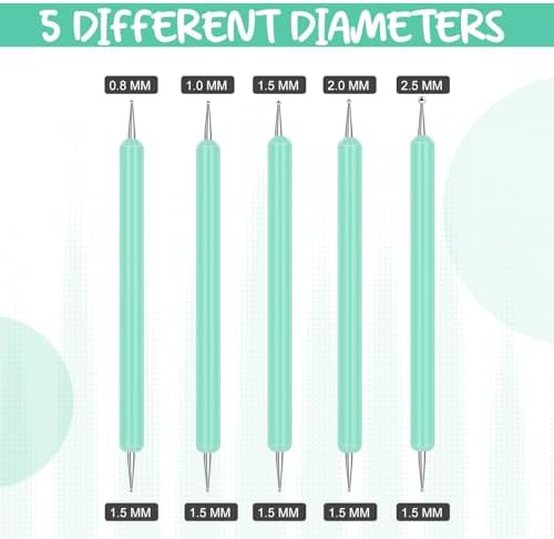 Ashmacdo 20 Pcs Dotting Tools for Painting,Ball Embossing Tool Tracing Stylus for Transfer Paper Drawing Nail Art