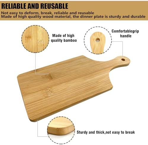 24 Pack Wooden Cheese Cutting Boards,Mini Charcuterie Board Set for Laser Engraving Blanks,Small Charcuterie Boards with Handle,Bulk Wood Cutting Board