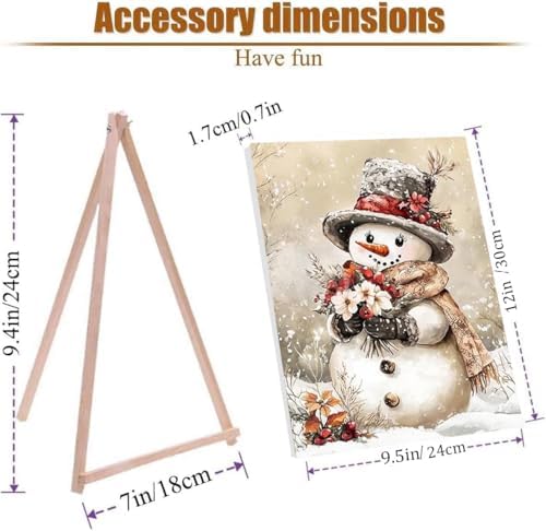 VIGEGU 4 Pack Christmas Paint by Numbers Kit for Adults with Framed