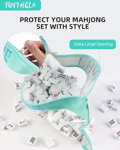 Empty American Mahjong Tiles Bag with Zipper - Up to 160 Tiles
