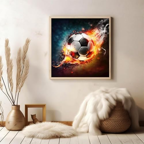 hkejoi Soccer Diamond Art Kits for Adults, Diamond Painting Kits 14x14 Inch | Diamond Painting Kits for Adults Beginners, Gem Art, 5D Full Drill, DIY Arts and Crafts for Gift Home or Decor