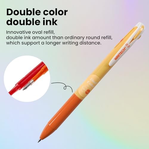 WRITECH Multi Colored Gel Pens: 0.5mm 2 in 1 Assorted Color Ink Fine Point Tip Aesthetic Retractable Pen Smooth Writing No Bleed For Journaling Coloring Drawing 8ct