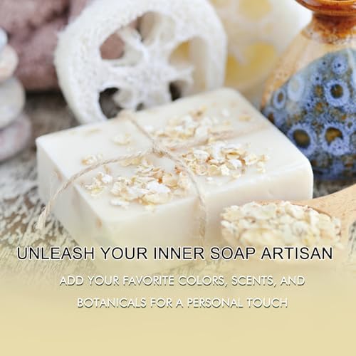 15 Ounces Glycerin Soap Base - Scented Melt and Pour Soap Base for DIY Crafting, Easy to Cut, Vegan and Natural, Moisturizing and Gentle on Skin, Perfect for Soap Making Supplies (Oatmeal Milk)