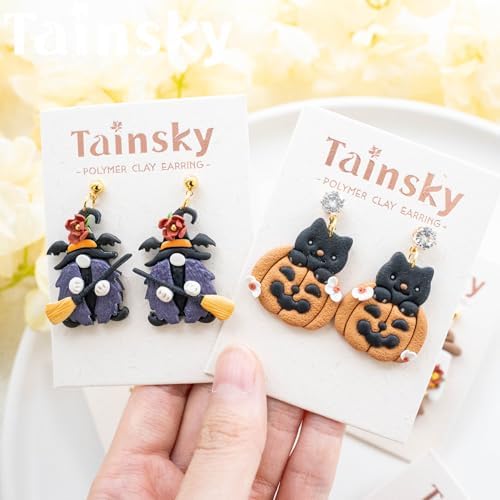 Tainsky Halloween Clay Cutters - 21 Shapes for Polymer Clay Cutters for Earrings（E）