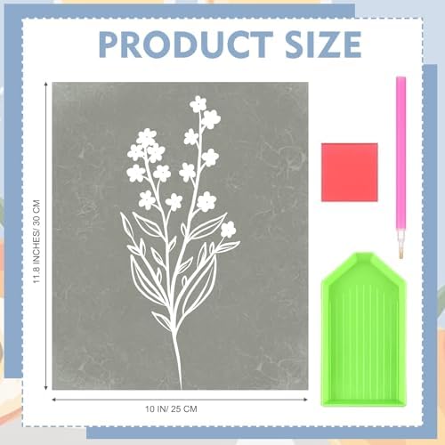 Yeaqee 4Pcs Diamond Art Kits for Adult Gem Painting Kit, Line Floral