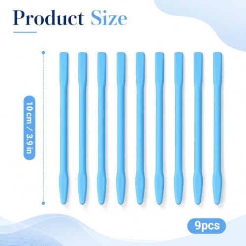 9PCS Non-Stick Silicone Mixing Sticks for Epoxy Resin Reusable Paint Stir Sticks, Wax Stick Stirring Rods for Paint Mix Resin Arts Crafts Handmade Crafts Facial Mask Spatula Tools