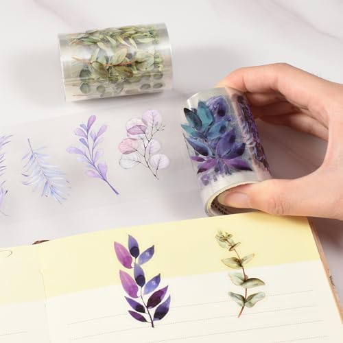 Washi Tape, PET Tapes for Scrapbooking Journaling (Purple & Green)