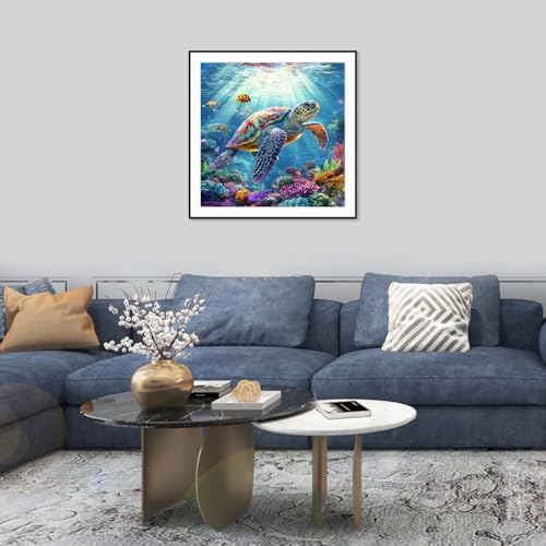 SJUTOUCI Sea Turtle Diamond Art Kit for Adults, Diamond Painting Kit