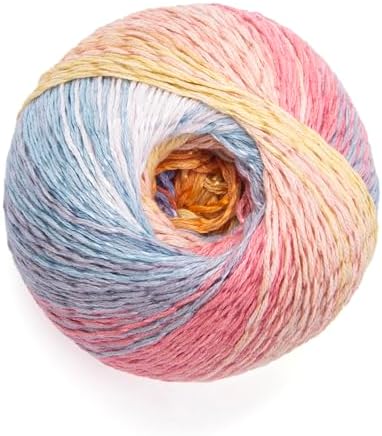 YarnArt Summer Dream Cotton Blend - 3.4 OZ, 383 yds Rainbow Multi Color Yarn for All Season Project Fuitable for Knitting Blouses, Shawls, Scarfs and Sweaters, Fine:2 (4307)