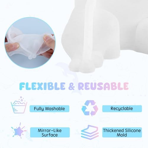 2 Pack Animal Silicone Molds, Frog Resin Molds with Realistic Shapes, 3D Lifelike Silicone Molds for Resin Casting, DIY Crafts Halloween Home Wall Desktop Decor(Frog)
