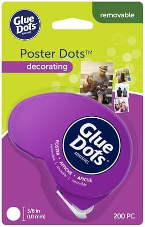 Glue Dots .375" Poster Dot Disposable Dispenser - 200 Clear Dots