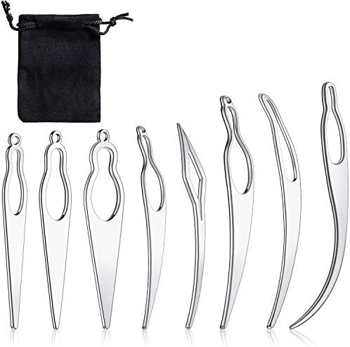 WILLBOND 8 Pcs Interlocking Tool for Locs Dreadlocks Crochet Hook, Silver