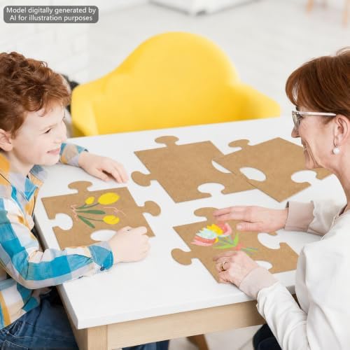 8.5x8.9'' Large Kraft Blank Puzzle Pieces Oversize Puzzles(40Pcs Kraft)
