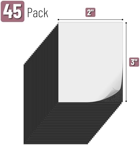 Mr. Pen- Adhesive Magnetic Sheets, 2" x 3", 45 Pack, Cuttable Magnets Flexible Magnet Sheets with Adhesive for Crafts Photos, Classroom Decorations, Easy Peel and Stickers for Planning