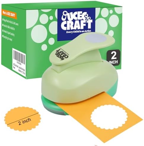 UCEC Scalloped Circle Punch 2"(5 cm) Diameter for Paper Crafts Scrapbooking