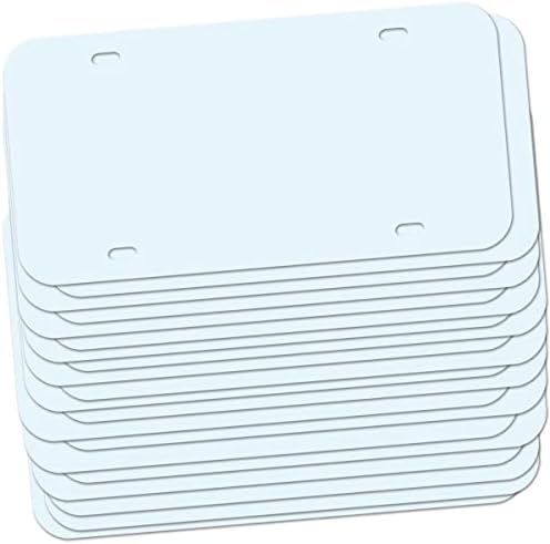 12"x6" Blank White Vanity Plates, 20 Pack