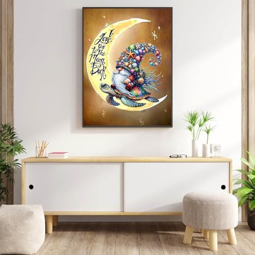 Meothan Diamond Art Kits for Adults Moon Gnome Diamond Painting Kit 12x16in