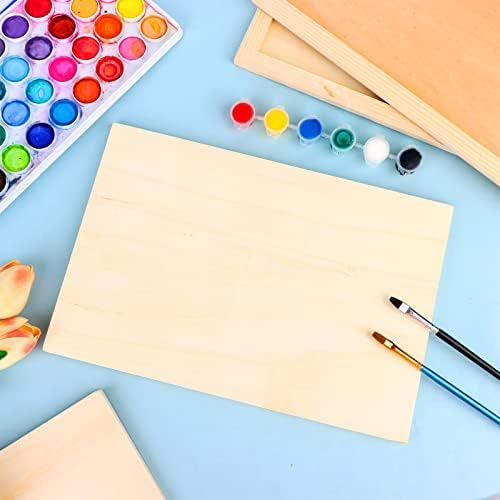 15 Pack Unfinished Wood Canvas Panels Kit 11.8x7.9 Inch Wooden Panel Boards Wood Paint Pouring Panels Wooden Canvas Panels Boards for Painting, Pouring Art, Crafts