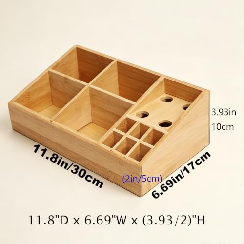 2 Pack Bamboo Art Supply Organizer