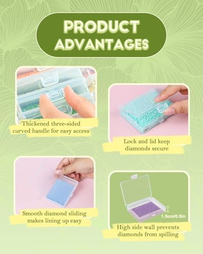 Diamond Painting Trays with Lids, 60PCS Storage Containers for Diamond Art