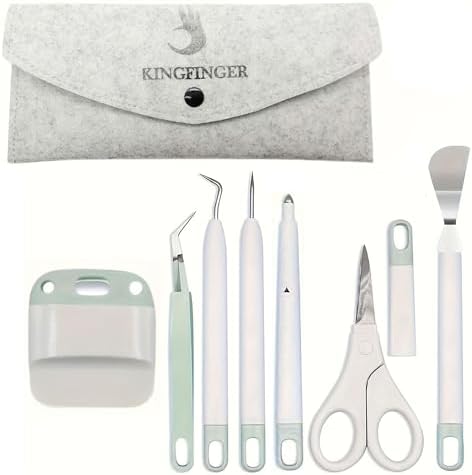 KINGFINGER Scrapbooking Tools Set, Weeders, Scraper, Spatula, Tweezers, Scissors, Scoring Stylus, Basic Weeding Tools, Accessories and Supplies for Cricut/Silhouettes/Cameos/Weeding Vinyl/Splicing